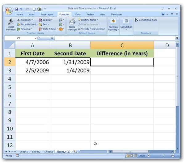 Calculate the Partial Year Difference between Two Dates with the YEARFRAC Function in Microsoft Excel