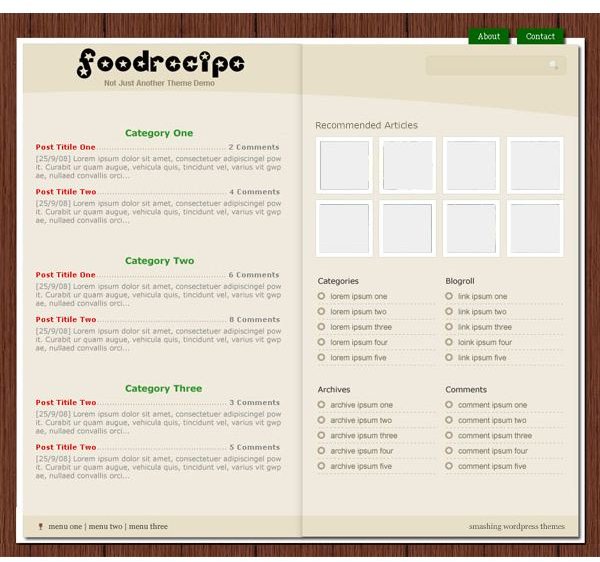 6 Free Wordpress Templates for Your Food, Cooking, or Recipe Blog