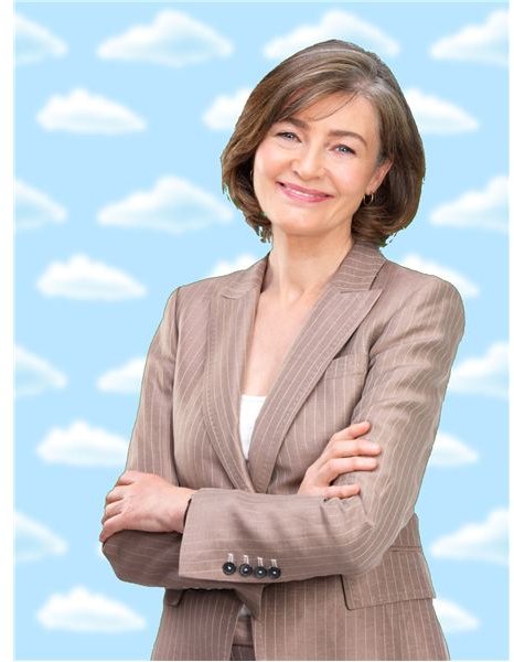Woman with Cloud Background