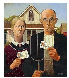 Real ID Act spoof, original painting by Grant Wood