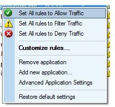 Commands in Managing Application Rules
