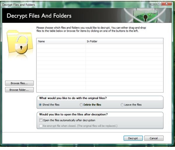Decrypting Files and Folders