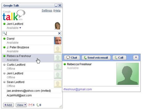 Google Talk Starting Chat