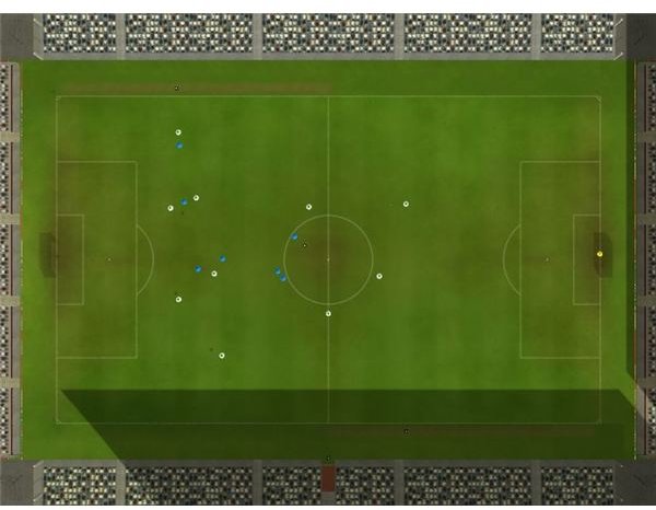 The top down match view in Championship Manager 2010 is useful for monitoring your formation.