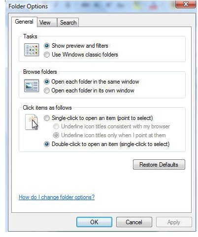 Configure Folder Options and File Associations on a Windows XP Computer