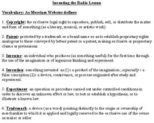 A Lesson Plan and Project On the Invention of the Radio