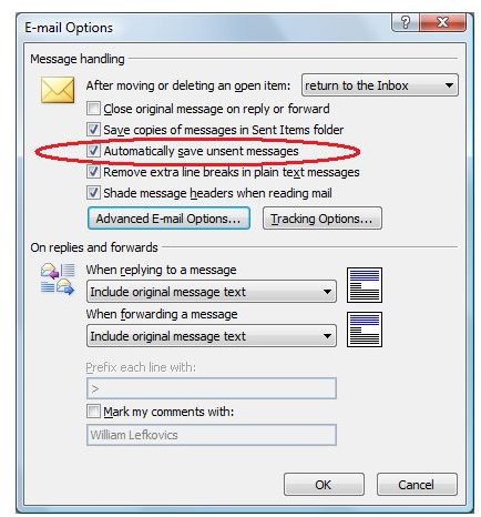 How to Configure Outlook Autosave Settings - Find Tips on Microsoft Office 2007