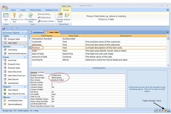 Table Lookup for field