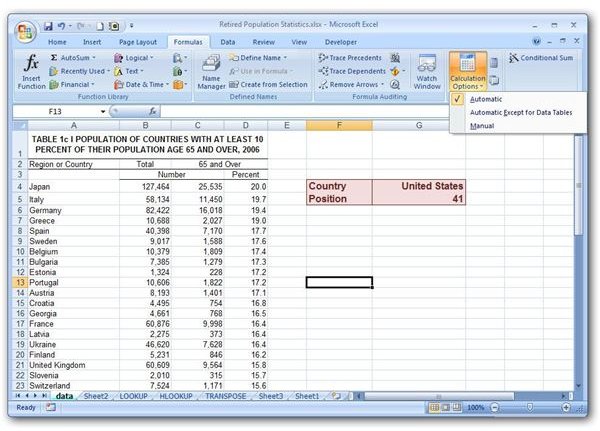 How to Change the Calculation Options and Speed Up Calculation in Microsoft Excel 2007
