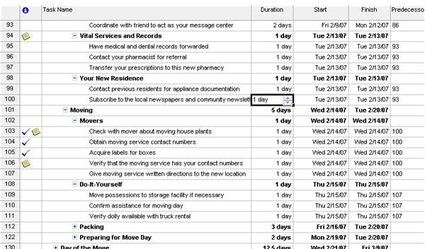 Project 2007: Using Change Highlighting for Task and Schedule Analysis