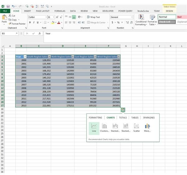 how to make the quick analysis button show up on excel