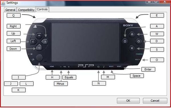 JPCSP Controls Configuration Interface