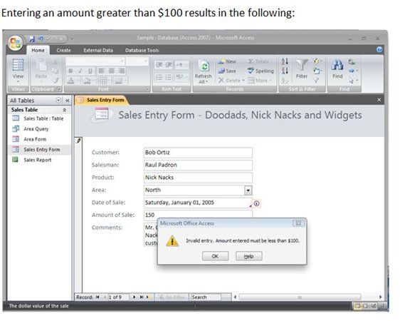 Data Validation - Table Currency Field