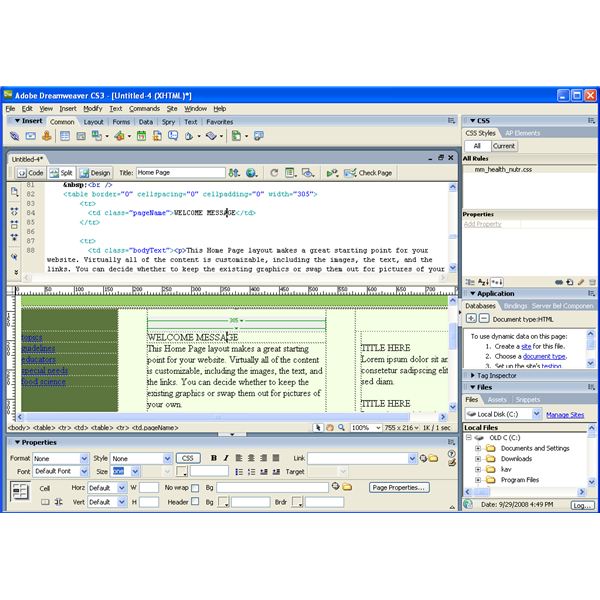 using adobe dreamweaver cs3