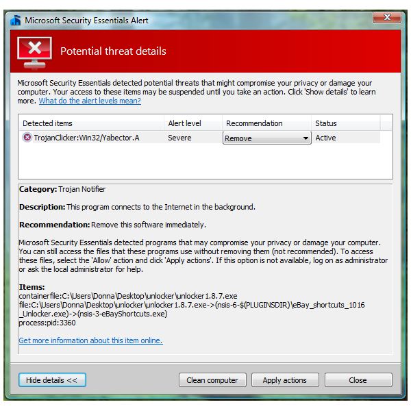 Threat Alert on Unlocker Installer