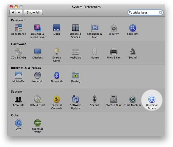 Mac Sticky Keys for Keyboard Shortcuts