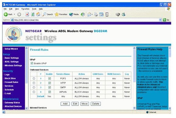 Disable Netgear Firewall