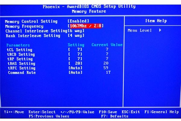 BIOS RAM Timings