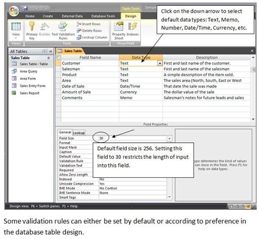 MS Access Form Field Validation