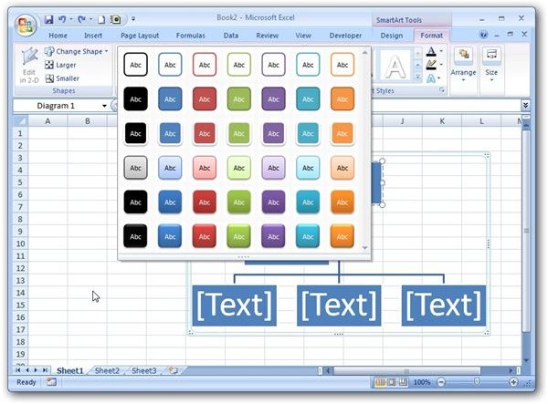 How to Insert SmartArt Charts in Microsoft Excel 2007