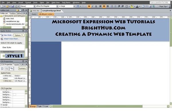 How to Create a Dynamic Web Template in Microsoft Expression Web