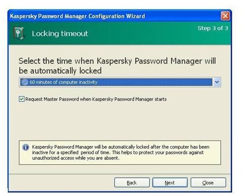 kaspersky manager password