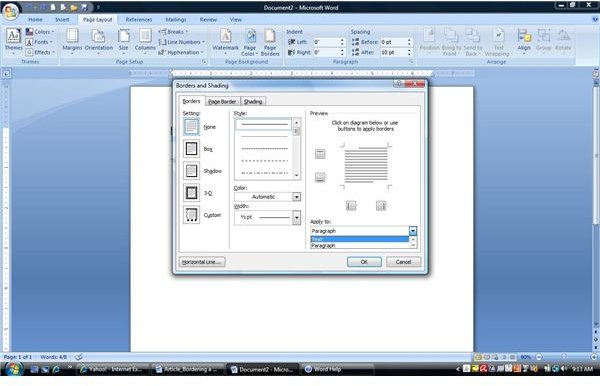 microsoft word custom border text