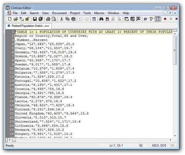 View CSV File in Text Editor