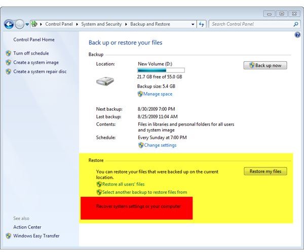 windows 7 backup to network drive