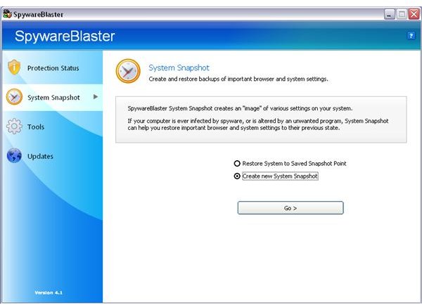 SnapShot Tool in SpywareBlaster