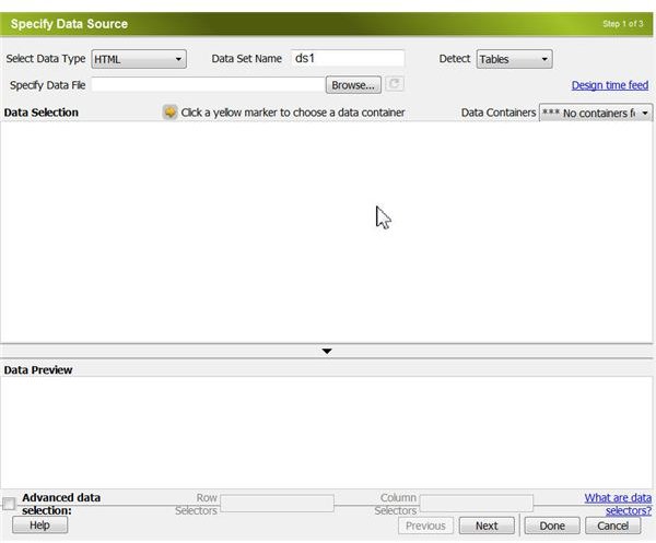 Specifying a Data Source