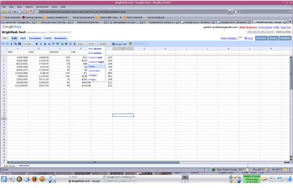 Creating graphs in Google Spreadsheets