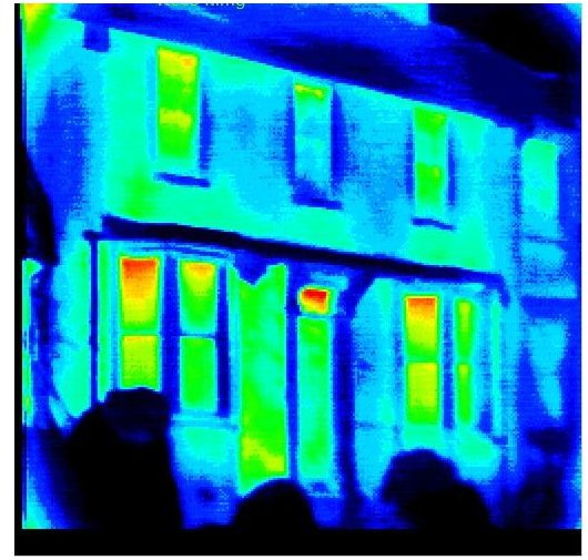 Infrared image of a house - photo courtesy of Epogee Ltd