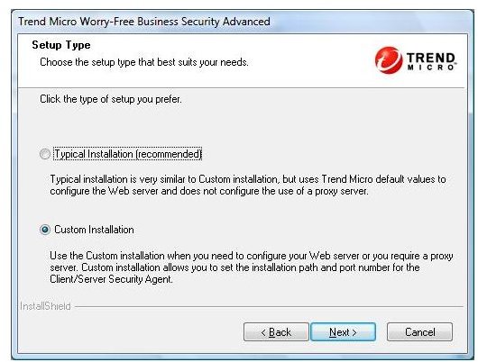 trend micro worryfree business security update server