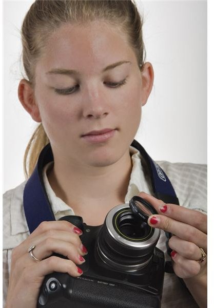 Porsche Brosseau mounts a macro filter.