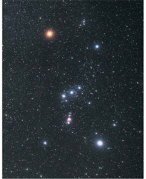 Wide angle view of the Orion constellation