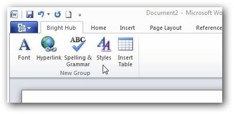 New Custom Tab Shown on Word Ribbon