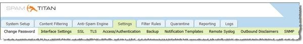 Figure 1: Settings Tabs