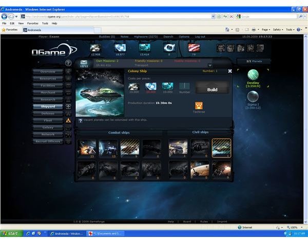 Browser Game Ogame Players Guide: Ships, Fleets, and Colonization