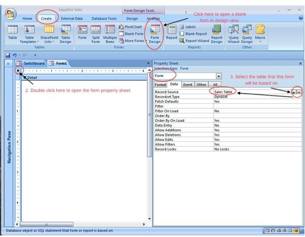 How to Use a Tab Control on a Microsoft Access 2007 Form