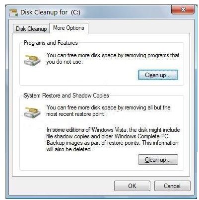 Restore System Restore Points on Old Windows Vista Config - Reclaim Disk Space from System Restore and Shadow Copies