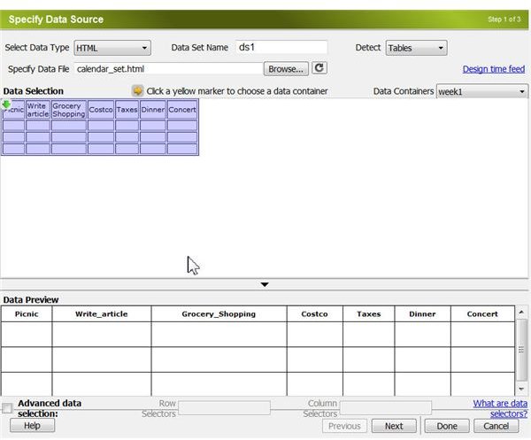 Partially Filled Data Set