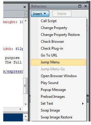 Select Jump Menu