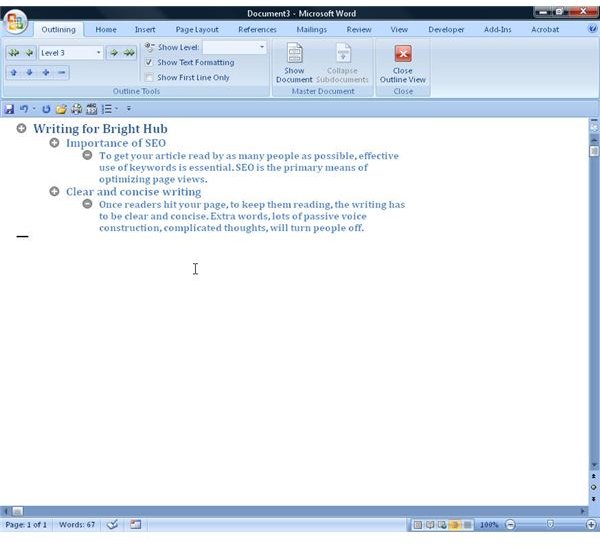 Using Microsoft Word's Outline View for Better Product Plans, Presentations, Lessons & Speeches