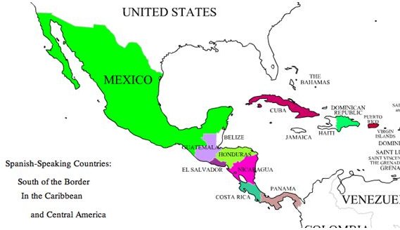 map of central america in spanish Names Of Nationalties In Spanish A Lesson Covering Central And map of central america in spanish