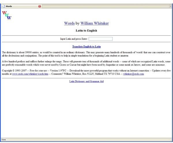 A Review Of Words By Whitaker Online Latin Dictionary Brighthub Education