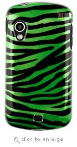 Samsung Stratosphere Hard Plastic Design Cover - Green Zebra