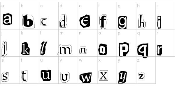 where to find free typefaces ransom note style