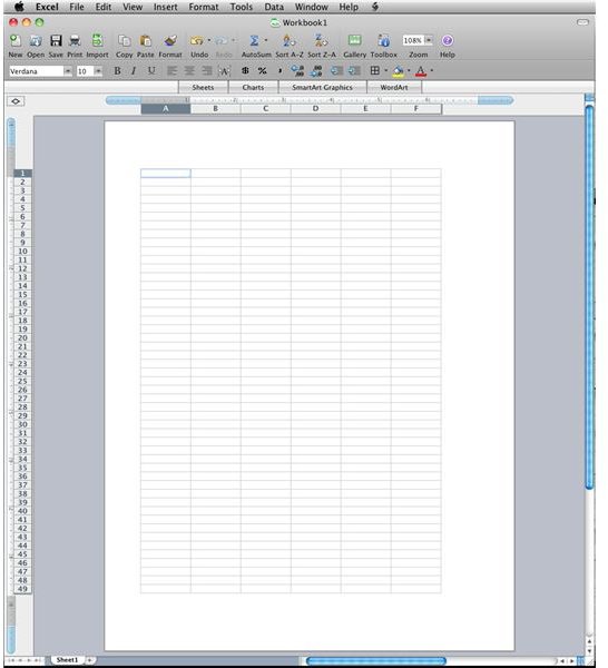 One Worksheet in Excel