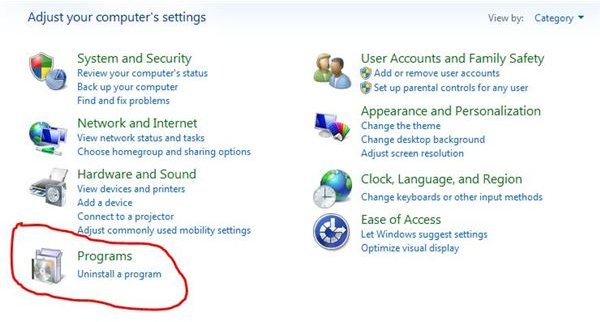 Removing Applications from Windows 7 to Clean It Up